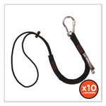 Squids 3105 Tool Lanyard w/Aluminum Carabiner+Cinch-Loop, 15lb Max Work Cap,32" to 48",Black,10/PK,Ships in 1-3 Business Days