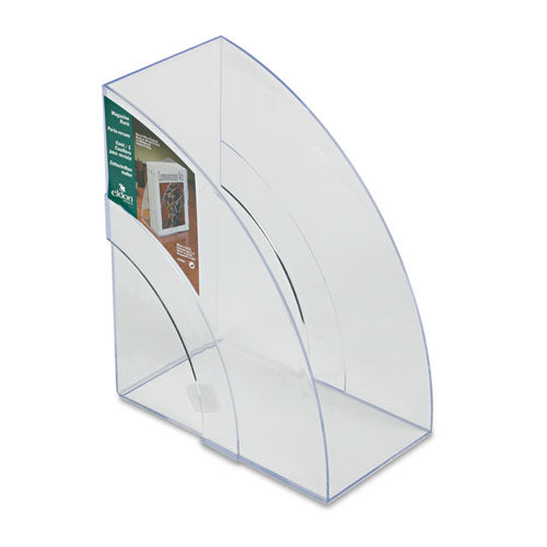 Optimizers Deluxe Plastic Magazine Rack, 5.25 x 9 x 11.13, Clear