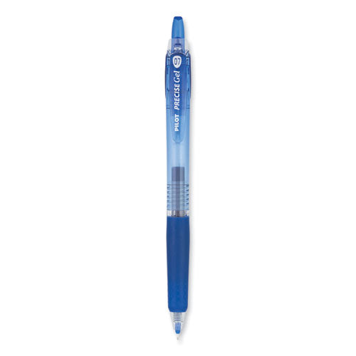 Precise Gel BeGreen Gel Pen, Retractable, Fine 0.7 mm, Blue Ink, Translucent Blue Barrel, Dozen