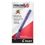 Precise V5 Roller Ball Pen, Stick, Extra-Fine 0.5 mm, Purple Ink, Purple/Clear Barrel, Dozen