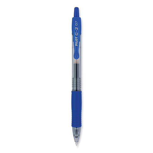 G2 Premium Gel Pen, Retractable, Fine 0.7 mm, Blue Ink, Smoke/Blue Barrel, 2/Pack