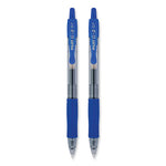 G2 Premium Gel Pen, Retractable, Fine 0.7 mm, Blue Ink, Smoke/Blue Barrel, 2/Pack