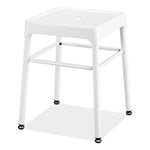 Steel GuestBistro Stool, Backless, Supports Up to 250 lb, 18" Seat Height, White Seat, White Base, Ships in 1-3 Business Days