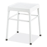 Steel GuestBistro Stool, Backless, Supports Up to 250 lb, 18" Seat Height, White Seat, White Base