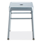 Steel GuestBistro Stool, Backless, Supports Up to 250 lb, 18" High Silver Seat, Silver Base, Ships in 1-3 Business Days