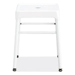 Steel GuestBistro Stool, Backless, Supports Up to 250 lb, 18" Seat Height, White Seat, White Base
