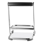 6600 Series Elephant Z-Stool, Backless, Supports Up to 500 lb, 22" Seat Height, Black Seat, Chrome Frame
