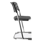 6600 Series Elephant Z-Stool With Backrest, Supports Up to 500 lb, 18" Seat Height, Black Seat, Black Back, Chrome Frame