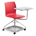 CoGo Mobile Tablet Chair, Supports Up to 440 lb, 18.75" Seat Height, Red Seat, Red Back, Chrome Frame
