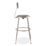 6400 Series Height Adjustable Heavy Duty Padded Stool with Backrest, Supports Up to 300 lb, 19" to 27" Seat Height, Gray