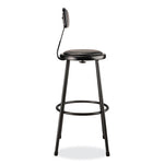 6400 Series Heavy Duty Vinyl Padded Stool with Backrest, Supports 300 lb, 30" Seat Height, Black Seat/Back/Base