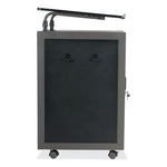 Teacher's WorkPod Lectern, 20 x 24 x 41, Charcoal Slate/Black