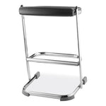 6600 Series Elephant Z-Stool, Backless, Supports Up to 500 lb, 24" Seat Height, Black Seat, Chrome Frame