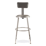 6400 Series Height Adjustable Heavy Duty Padded Stool with Backrest, Supports Up to 300 lb, 19" to 27" Seat Height, Gray