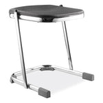 6600 Series Elephant Z-Stool, Backless, Supports Up to 500lb, 18" Seat Height, Black Seat, Chrome Frame