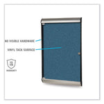 Silhouette 1 Door Enclosed Caramel Vinyl Bulletin Board with Satin/Black Frame, 27.75 x 42.13, Ships in 7-10 Business Days