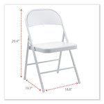 Armless Steel Folding Chair, Supports Up to 275 lb, Gray Seat, Gray Back, Gray Base, 4/Carton