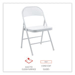 Armless Steel Folding Chair, Supports Up to 275 lb, Gray Seat, Gray Back, Gray Base, 4/Carton