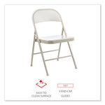 Armless Steel Folding Chair, Supports Up to 275 lb, Taupe Seat, Taupe Back, Taupe Base, 4/Carton