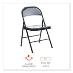 Armless Steel Folding Chair, Supports Up to 275 lb, Black Seat, Black Back, Black Base, 4/Carton