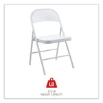 Armless Steel Folding Chair, Supports Up to 275 lb, Gray Seat, Gray Back, Gray Base, 4/Carton