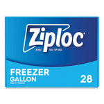 Zipper Freezer Bags, 1 gal, 2.7 mil, 9.6" x 12.1", Clear, 28/Box