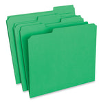 Reinforced Top-Tab File Folders, 1/3-Cut Tabs: Assorted, Letter Size, 1" Expansion, Green, 100/Box