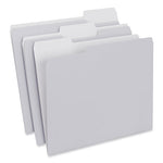 Top Tab File Folders, 1/3-Cut Tabs: Assorted, Letter Size, 0.75" Expansion, Gray, 100/Box