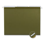 Deluxe Reinforced Recycled Hanging File Folders, Letter Size, 1/3-Cut Tabs, Standard Green, 25/Box