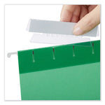 Hanging File Folder Plastic Index Tabs, 1/3-Cut, Clear, 3.7" Wide, 25/Pack