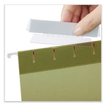 Hanging File Folder Plastic Index Tabs, 1/3-Cut, Clear, 3.7" Wide, 50/Pack