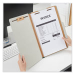 Eight-Section Pressboard Classification Folders, 3" Expansion, 3 Dividers, 8 Fasteners, Legal Size, Gray Exterior, 10/Box