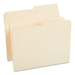 Top Tab File Folders, 1/2-Cut Tabs: Assorted, Letter Size, 0.75" Expansion, Manila, 100/Box