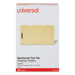 Deluxe Reinforced Top Tab Fastener Folders, 0.75" Expansion, 2 Fasteners, Legal Size, Yellow Exterior, 50/Box