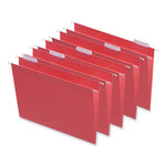 Deluxe Bright Color Hanging File Folders, Letter Size, 1/5-Cut Tabs, Red, 25/Box