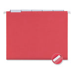 Deluxe Bright Color Hanging File Folders, Letter Size, 1/5-Cut Tabs, Red, 25/Box