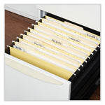 Deluxe Bright Color Hanging File Folders, Letter Size, 1/5-Cut Tabs, Yellow, 25/Box