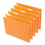 Deluxe Bright Color Hanging File Folders, Letter Size, 1/5-Cut Tabs, Orange, 25/Box