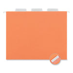 Deluxe Bright Color Hanging File Folders, Letter Size, 1/5-Cut Tabs, Orange, 25/Box