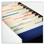 Deluxe Bright Color Hanging File Folders, Legal Size, 1/5-Cut Tabs, Blue, 25/Box