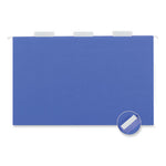 Deluxe Bright Color Hanging File Folders, Legal Size, 1/5-Cut Tabs, Blue, 25/Box