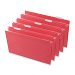 Deluxe Bright Color Hanging File Folders, Legal Size, 1/5-Cut Tabs, Red, 25/Box