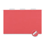 Deluxe Bright Color Hanging File Folders, Legal Size, 1/5-Cut Tabs, Red, 25/Box