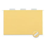 Deluxe Bright Color Hanging File Folders, Legal Size, 1/5-Cut Tabs, Yellow, 25/Box