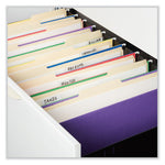 Deluxe Bright Color Hanging File Folders, Legal Size, 1/5-Cut Tabs, Violet, 25/Box