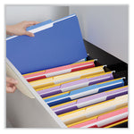 Interior File Folders, 1/3-Cut Tabs: Assorted, Legal Size, 11-pt Stock, Blue, 100/Box