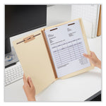 Six-Section Manila End Tab Classification Folders, 2" Expansion, 2 Dividers, 6 Fasteners, Letter Size, Manila, 10/Box