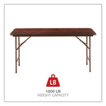 Wood Folding Table, Rectangular, 59.88w x 17.75d x 29.13h, Mahogany