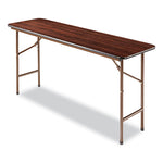 Wood Folding Table, Rectangular, 59.88w x 17.75d x 29.13h, Mahogany