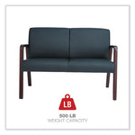 Alera Reception Lounge Series Wood Loveseat, 44.88w x 26.13d x 33h, Black/Mahogany